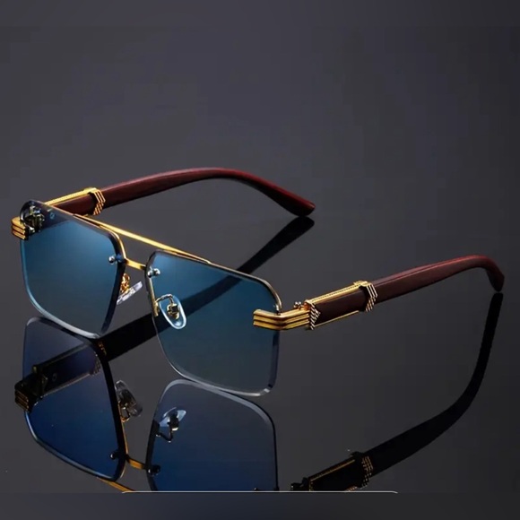 Classic retro wood grain men’s sunglasses - Picture 3 of 7